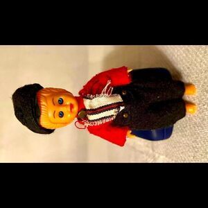 Vintage Dutch Boy Hard Plastic Doll Sleepy Eyes With Felted Attire/ Cap No Shoes